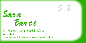 sara bartl business card